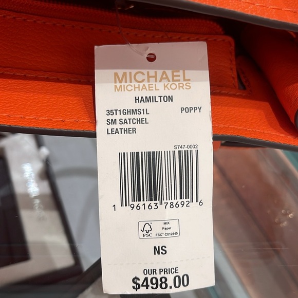 Michael Kors Hamilton Small Satchel Shoulder Crossbody Bag 
Poppy 
NWT - Picture 12 of 16